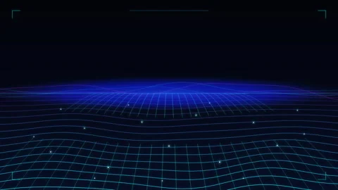 Futuristic motion graphic blue grid technology cyberspace digital network Stock Footage 346738257