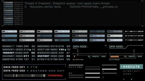 Futuristic motion graphic elements user interface head up display screen Stock Footage 104698791