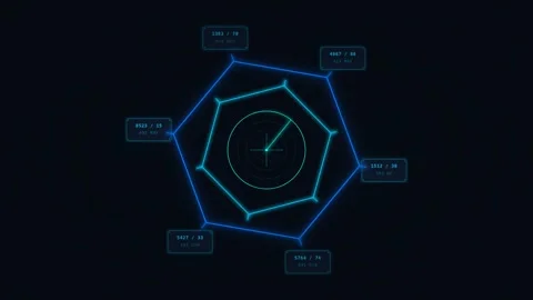 Futuristic Motion Graphic of Hexagonal Network with Dynamic Data Flow for T.. Stock-Footage 342762387