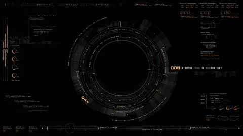 Futuristic motion graphic user interface head up display screen Stock Footage 106779894