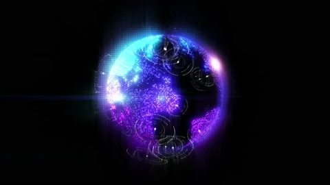 Futuristic motion graphic user interface head up display screen with Stock Footage 147848393