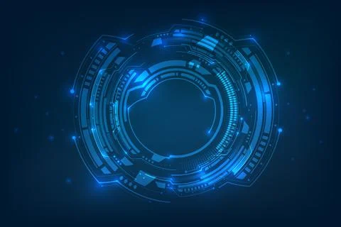 Futuristic motion graphic user interface head up display screen. Stock Illustration