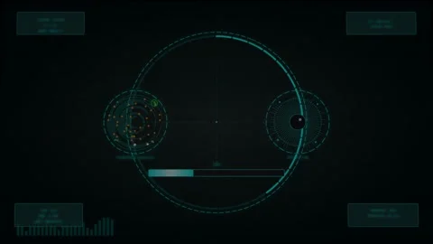 Futuristic motion graphics of digital interface with animated circular data.. 库存影片 342559964