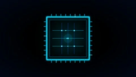 Futuristic Motion Neon Grid Interface in Dark Background for Technology and.. Stock Footage 338314119