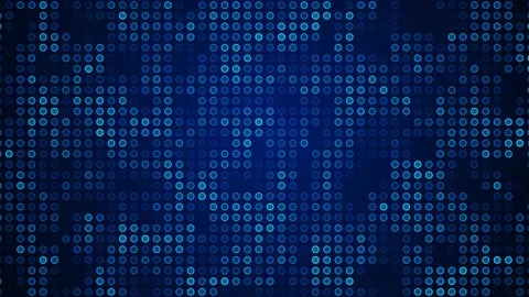 Futuristic Motion View Blue Shiny Fractal Transparent Grid Pattern Circles Stock Footage 155601372