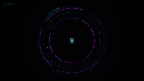 Futuristic motion visualization of concentric circles with vibrant neon col.. Vidéo 342767021
