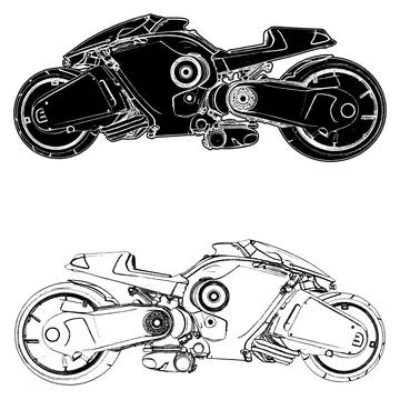 Futuristic Motorcycle Vector. Stock Illustration