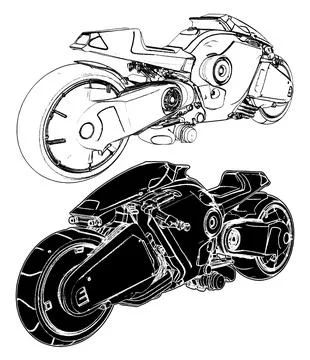 Futuristic Motorcycle Vector. Stock Illustration