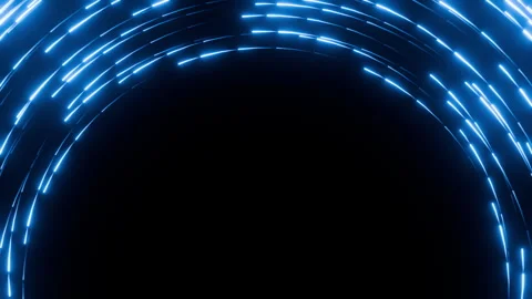 Futuristic moving light trails create an arch effect for technological themes, Stock Footage 340704299