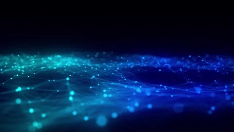 Futuristic moving wave. Digital background moving glowing particles and lines. 스톡 동영상 272588723