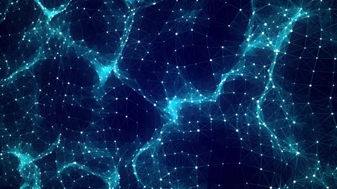 Futuristic moving wave. Digital background with particles and lines. Vídeo Stock 272590191