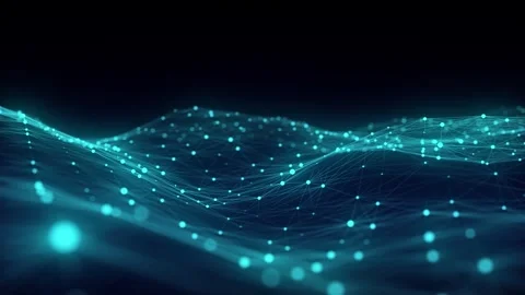 Futuristic moving wave. Digital background with moving glowing particles 스톡 동영상 272613230