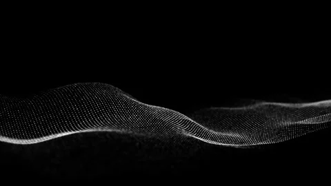 Futuristic moving wave. Digital dark background with moving particles. 스톡 동영상 272585072