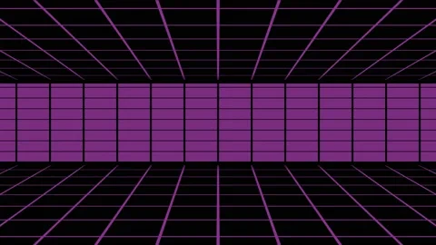 Futuristic multi color synth wave design with checks blocks in middle Stock Footage 136109539