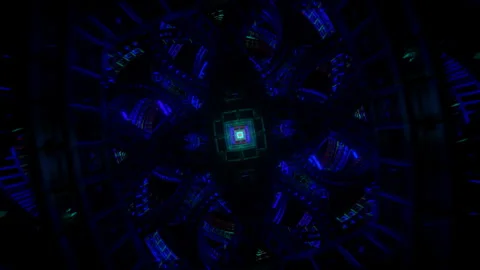 Futuristic multicolored visual pattern with psychedelic and trippy elements for Stock Footage 240504640