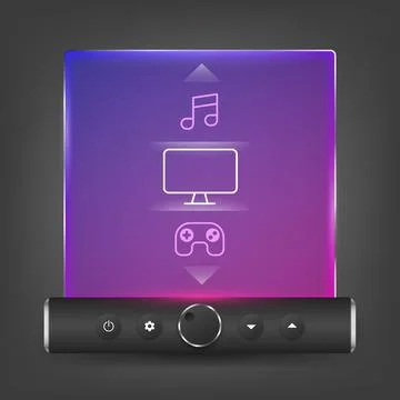 Futuristic Multimedia Control Panel User Interface Design Concept Stock Illustration
