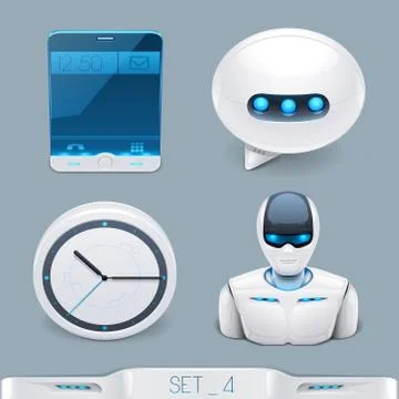 Futuristic multimedia devices and technology icon-set Stock Illustration