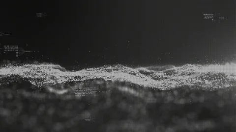 Futuristic Mysterious Digital Wave Particles Flow Stock Footage 115249791