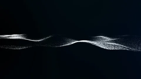 Futuristic Mysterious Digital Wave Particles Flow Stock Footage 115333968