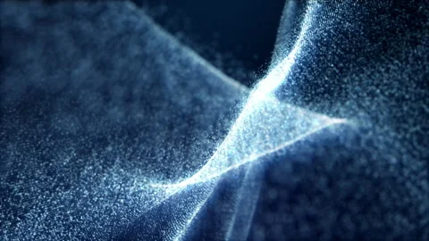 Futuristic Mysterious Digital Wave Particles Flow Видео 130262571