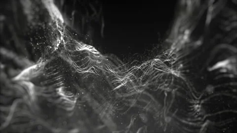 Futuristic Mysterious Digital Wave Particles Flow Stock Footage 130497286