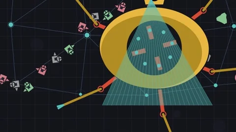 Futuristic Nano Robot Sorting Molecular Structures In Stylized Animation Stock Footage 340866697