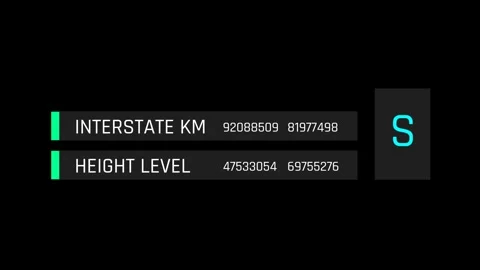 Futuristic Navigation Data Panel With Height Level And Distance Indicators Stock Footage 344960952
