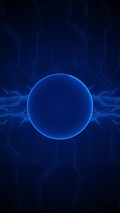 Futuristic navy technology a luminous blue orb, circuit pathways, smooth digital Stock Footage 340453120