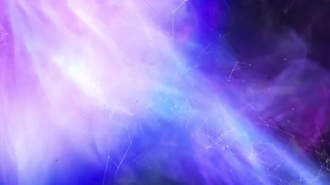 Futuristic nebula light with artistic lines and dots Stock Footage 229011988