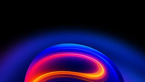Futuristic Neon 3D Shape Gradient Background with Dark Theme Stock Illustration