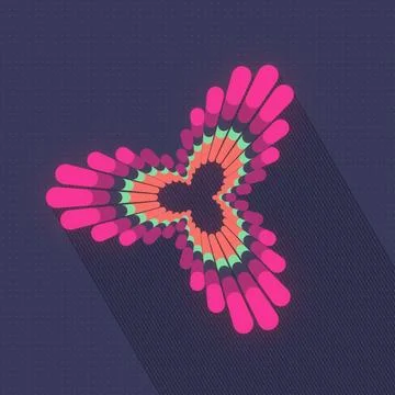Futuristic Neon 3D Star Abstract on Dark Background イラスト素材