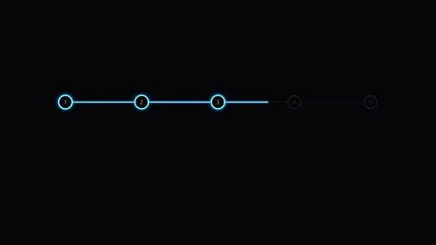 Futuristic Neon 5 Step Timeline Progress Animation Stock Footage 343491237