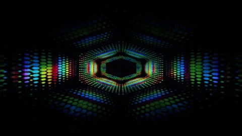 Futuristic neon abstract background with vibrant colors and glowing patterns Stock Footage 296527313