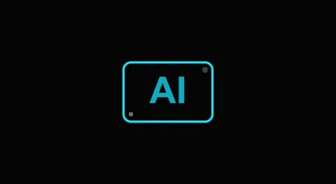 Futuristic Neon AI Chip Icon - Artificial Intelligence Tech Badge Vector Vídeos de archivo 335399841