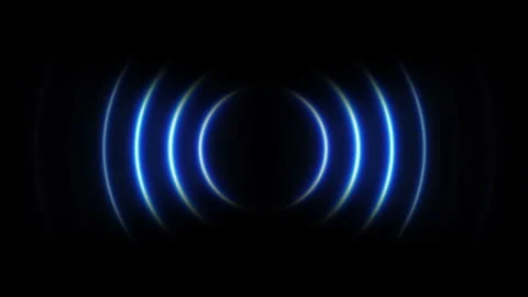 Futuristic neon background of blue glowing sound waves motion. Audio waveform Stock Footage 280139904