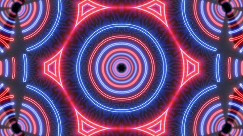 Futuristic neon background. Glowing light swirling rounds and led lights. Stock Footage 114064283