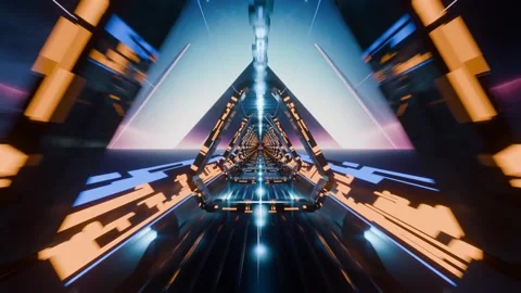 Futuristic neon background with glowing lines and vibrant colors, endless loop Stock Footage 278689465