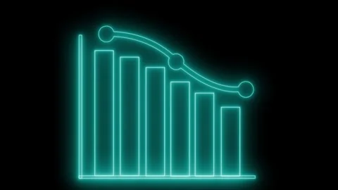 Futuristic Neon Bar Chart Animation for Tech and Finance, Neon Bar Chart wi.. Stock Footage 318106679