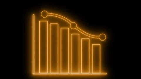 Futuristic Neon Bar Chart Animation for Tech and Finance, Neon Bar Chart wi.. Stock Footage 318106726
