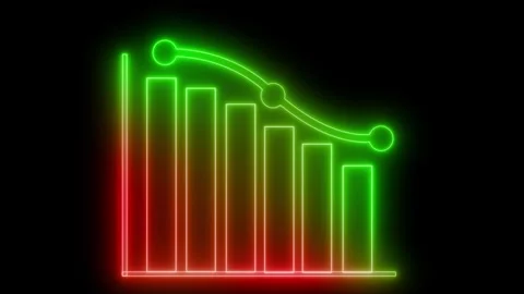 Futuristic Neon Bar Chart Animation for Tech and Finance, Neon Bar Chart wi.. Stock Footage 318106749