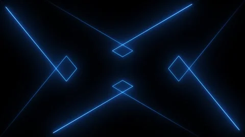 Futuristic neon blue abstract geometric background with glowing symmetrical.. 動画素材 336921998