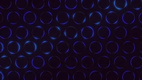 Futuristic neon blue circular pattern background with glowing tech grid Stock Footage 334140397
