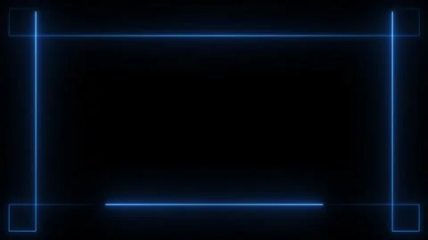Futuristic neon blue frame animation with glowing geometric borders and cor.. Видео 336922009