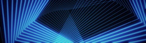 Futuristic Neon Blue Grid Tunnel Motion Graphic Stock Footage 340979730