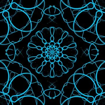 Futuristic Neon Blue Seamless Pattern Stock Illustration