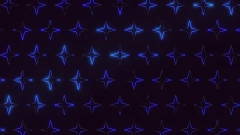 Futuristic neon blue star pattern on dark background for modern video backdrops Stockbeeldmateriaal 334140392
