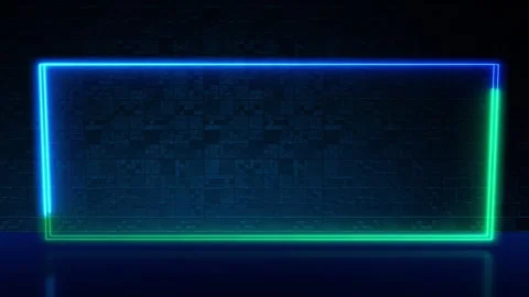 Futuristic Neon Border Frame with Empty Copy Space Stock Footage 341364317