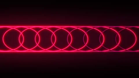 Futuristic neon circle glowing red light on black background 스톡 동영상 292965385