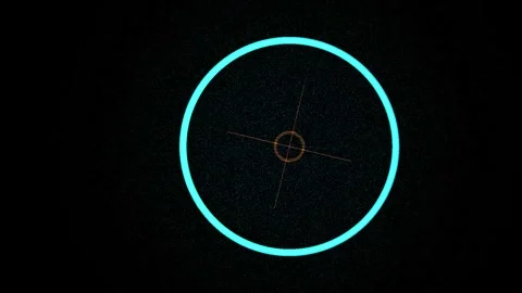 Futuristic Neon Circle Target Reticle Interface Element. Stock Footage 334522481