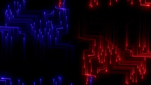 Futuristic Neon Circuit Board Loop Tech Glow Animation Video stock 315221886